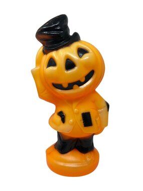 Vintage 1969 Empire Blow Mold Pumpkin Scarecrow Decor Halloween 14"